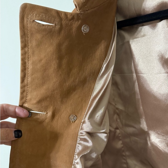 FOSSIL large 100% lamb leather button up jacket bohemian casual coat preloved - Picture 2 of 16